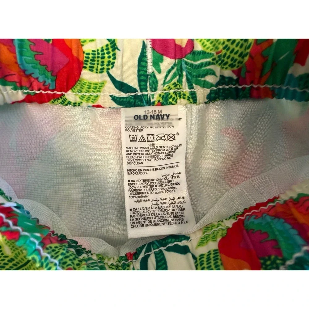 Old Navy Swim Trunks‎ Parrot Tropical 12-18M Multi Color Summer Beach Shorts NWT